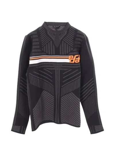 Pre-owned Prada Technical-knit Sweater In Black