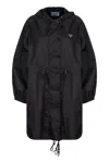 Prada Techno Fabric Raincoat In Black