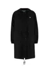 Prada Techno Fabric Raincoat In Black