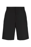 Prada Black Polyester And Cotton Shorts For Men In Black