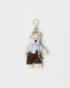 Prada Teddy Keychain Charm In Black