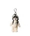 Prada Teddy Bag Charm With Metal Ring In Green