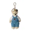 Prada Teddy Bag Charm With Metal Ring In White