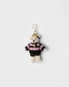 Prada Teddy-bär-taschenanhänger Mit Ring Aus Metall