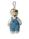 Prada Teddy Bag Charm With Metal Ring In Weiss