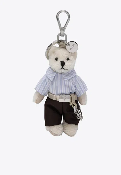 Prada Teddy Bear Keyring Bag Charm In Multicolor