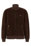 Prada Fleece Jacket In Brown
