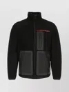 PRADA TEDDY JACKET WITH CONTRAST PANELS AND STAND-UP COLLAR