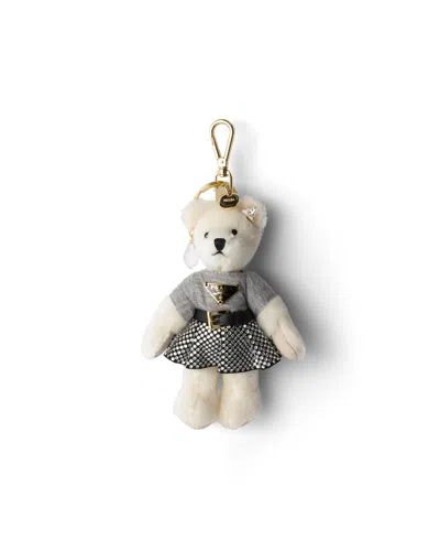 Prada Teddy-schlüsselring-taschenanhänger In Gray