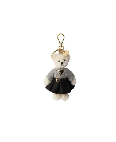 Prada Teddy Keychain Charm In Gray