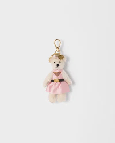 Prada Teddy-schlüsselanhänger In Neutral