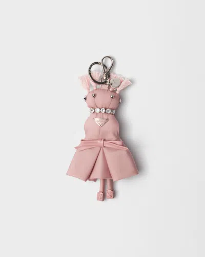 Prada Tassel Charm Keyring In Pink