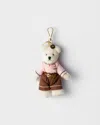 Prada Teddy Bag Charm In White