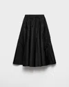 Prada Patch-pocket Drawstring Midi Skirt In Black