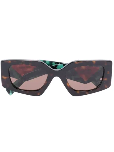 Prada Temple Tortoiseshell-effect Sunglasses In Braun
