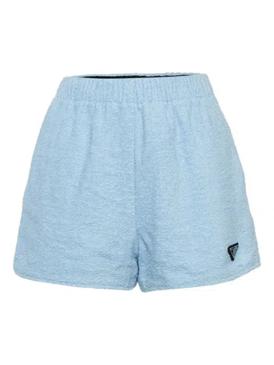 Pre-owned Prada Terry-cloth Shorts In Blue