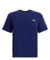 Prada Triangle Logo Crewneck T-shirt In Blue