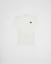 Prada Logo-plaque Cotton T-shirt In White