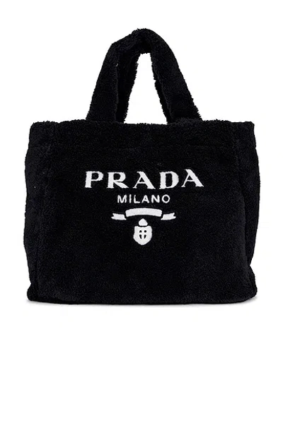 Pre-owned Prada Terry Tote Bag In Black