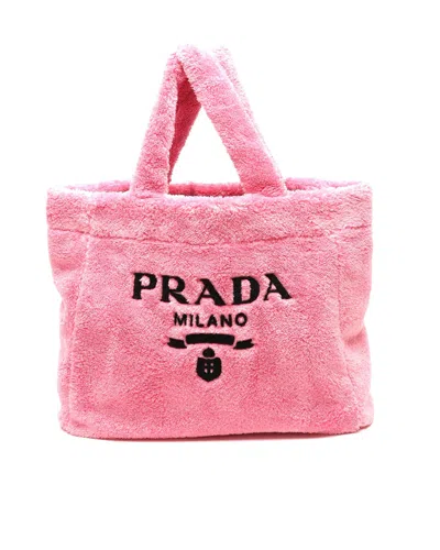 Prada Terry Tote Bag In Pink