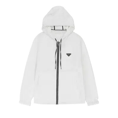 Pre-owned Prada Terrycloth Hoodie Jacket 'white' | Men's Size 46