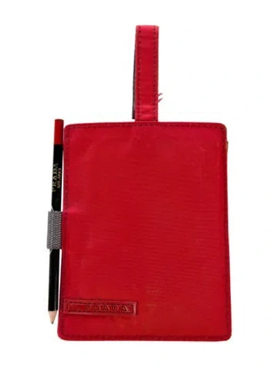 Pre-owned Prada Tessut Sport Id Card Holder In Red