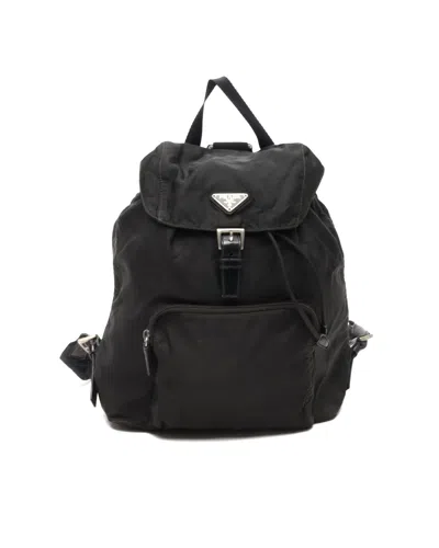 Prada Tessuto Backbag In Black