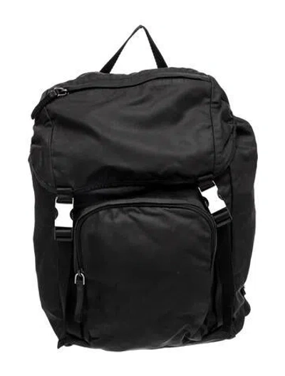 Pre-owned Prada Tessuto Backpack In Black