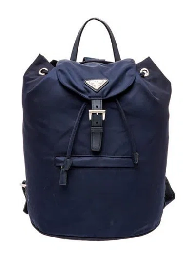 Pre-owned Prada Tessuto Backpack In Blue