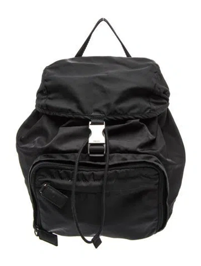 Pre-owned Prada Tessuto Backpack Medium In Black