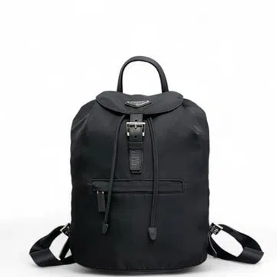 Pre-owned Prada Tessuto Backpack Medium In Black