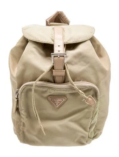 Pre-owned Prada Tessuto Backpack In Neutral