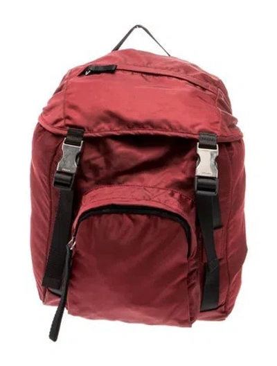 Pre-owned Prada Tessuto Backpack In Red