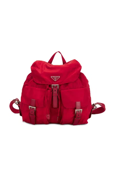 Pre-owned Prada Tessuto Backpack In Red