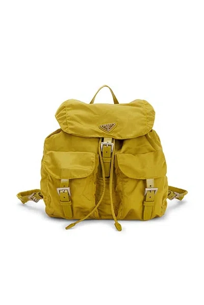Pre-owned Prada Tessuto Backpack In Yellow