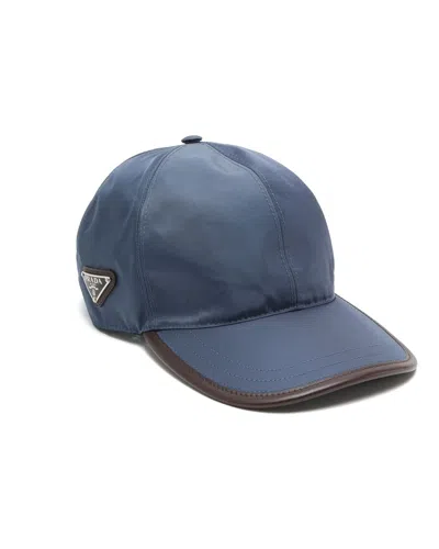 Pre-owned Prada Tessuto Baseball Cap, Size Xl In Blue