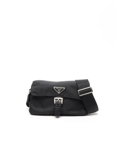 Prada Tessuto Belt Bag In Black