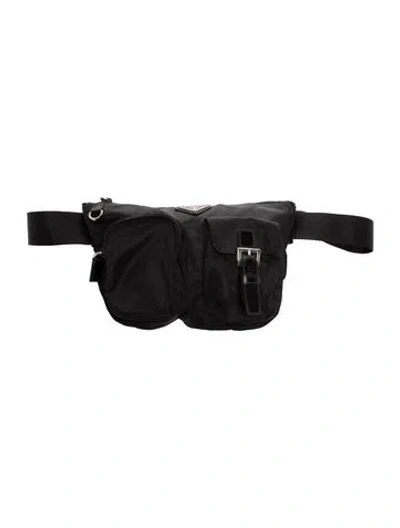 Pre-owned Prada Tessuto Belt Bag In Black