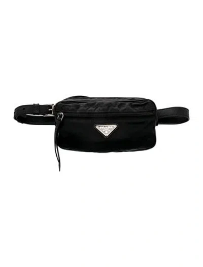 Pre-owned Prada Tessuto Belt Bag In Black