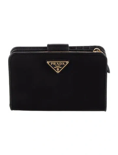 Pre-owned Prada Tessuto Bifold Wallet In Black