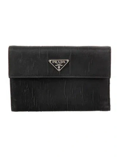 Pre-owned Prada Tessuto Bifold Wallet In Black