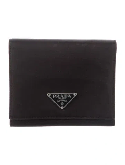 Pre-owned Prada Tessuto Bifold Wallet In Brown