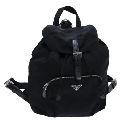 Prada Tessuto Black Canvas Backpack Bag ()
