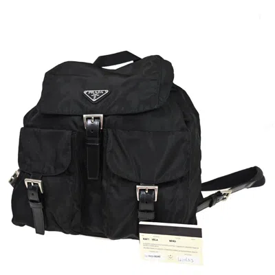 Prada Tessuto Black Synthetic Backpack Bag ()