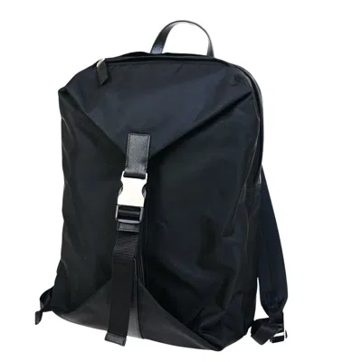 Prada Tessuto Black Synthetic Backpack Bag () In Blue