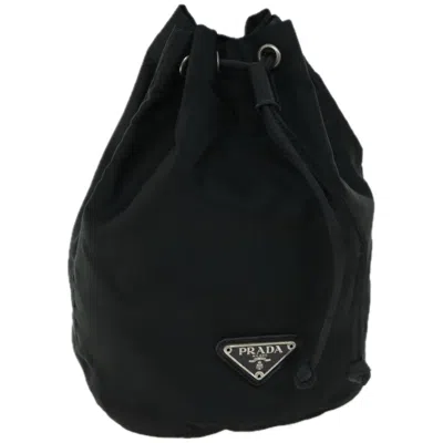 Prada Tessuto Black Synthetic Clutch Bag () In Burgundy