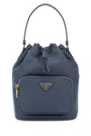 Prada Bucket Bag Adjustable Strap Top Handle In Blue