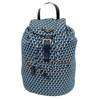 Prada Tessuto Blue Synthetic Backpack Bag ()