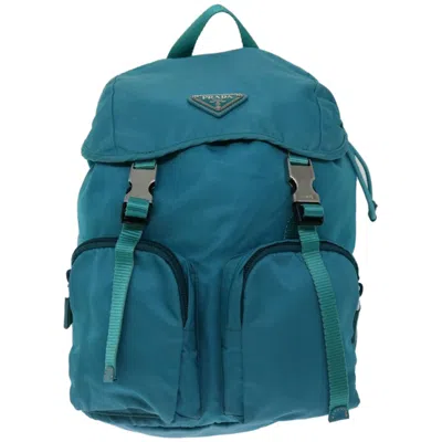 Prada Tessuto Blue Synthetic Backpack Bag ()