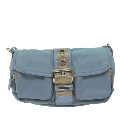 Prada Tessuto Blue Synthetic Shoulder Bag ()